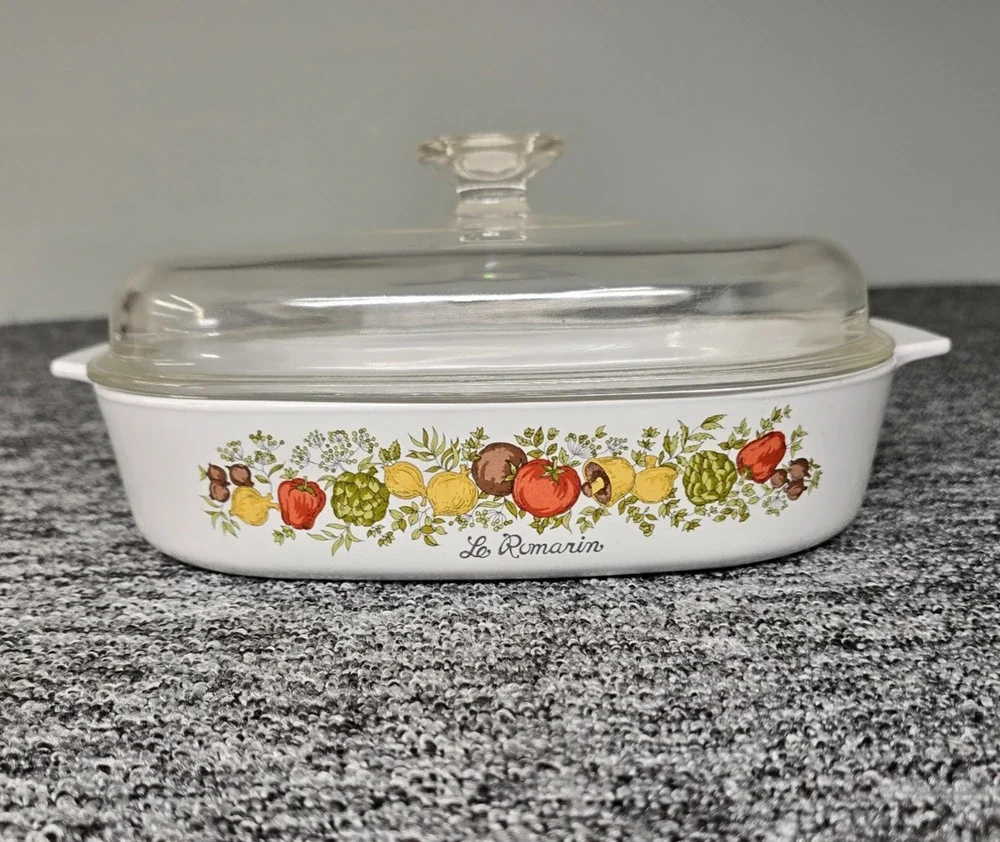 Corning Ware A-10-B Le Romarin 10x10x2 Sq Casserole Dish Spice Of Life W/ Lid